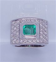 Anello Guerretta Gioielli Donna in Oro bianco Smeraldo 1.15 Ct 452GUE-14 - 452GUE-14